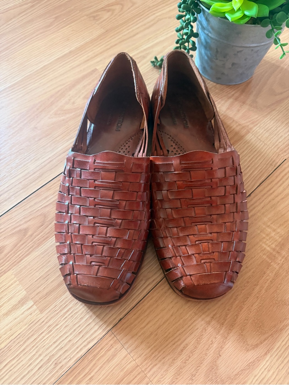 Men's Shoes Size 12 Hand Woven Braided Brown Leather Nordstrom Handwoven